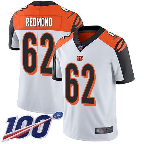 Cincinnati Bengals Limited White Men Alex Redmond Road Jersey NFL Footballl #62 100th Season Vapor Untouchable